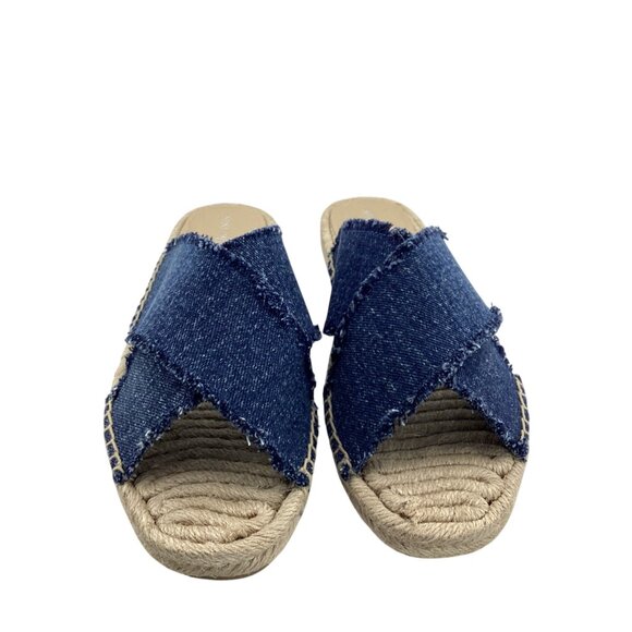 Nine West Womens Hamden Sandal Denim Blue Size 10 NWB‎ Espadrille Slide - Picture 3 of 8